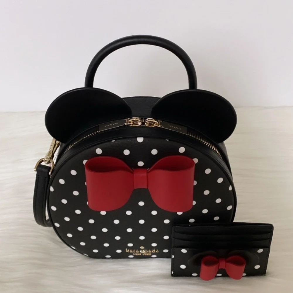 NWT💃Kate Spade X Disney Minnie Mouse crossbody bag and cardholder Wallet Set - Picture 6 of 14